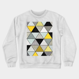 Colorful Concrete Triangles 2 - Yellow, Blue, Grey Crewneck Sweatshirt